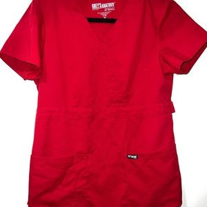Red Grey's Anatomy Scrub Top